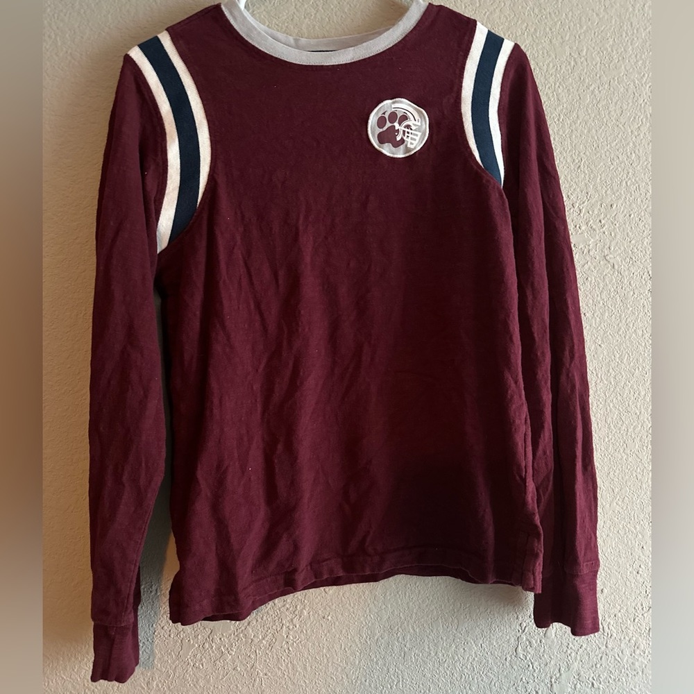 Red blue white long sleeve shirt with 88 on the back